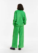 Blazer croisé en velours côtelé vert Essentiel