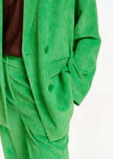 Blazer croisé en velours côtelé vert Essentiel