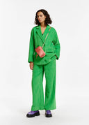 Blazer croisé en velours côtelé vert Essentiel