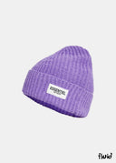 Bonnet en côtes pourpre avec logo Essentiel