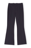 Stretch Stripe Bootcut Mid Waist Pants Ganni