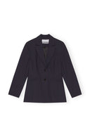 Stretch Stripe Fitted Blazer Ganni