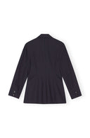 Stretch Stripe Fitted Blazer Ganni