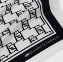 Foulard de grande taille en twill de soie imprimé logo elisabetta franchi