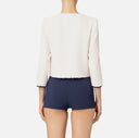 Veste cropped en tweed avec poches