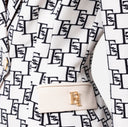 Veste à double boutonnage en crêpe imprimé logo avec plaque elisabetta franchi