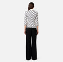 Veste à double boutonnage en crêpe imprimé logo avec plaque elisabetta franchi