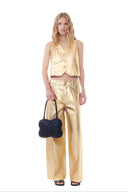 Gilet Gold Foil Denim Ganni