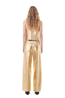 Gilet Gold Foil Denim Ganni