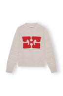 Graphic O-neck Pullover Butterfly Ganni
