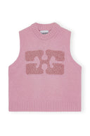 GILET PINK GRAPHIC WOOL MIX Ganni