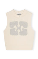 GILET WHITE GRAPHIC WOOL MIX Ganni