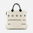 Sac Shopping Hogan Script Grande Ivoire Noir Hogan