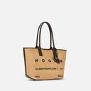 Hogan Address Shopping Bag Small Brown Ivory