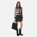 Cardigan cropped en viscose gaufrée elisabetta franchi