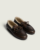 Posa Boat Loafer Veg Shearling Leather Coffee