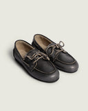 Posa Boat Loafer Brushed Leather Black