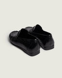 Posa Penny Loafer Wrinkle Croco Black