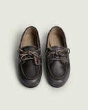 Posa Boat Loafer Brushed Leather Black