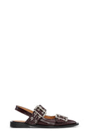 Ballerines Burgundy Feminine Buckle Ganni