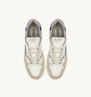 BASKET CLC LOW EN CUIR BLANC, BLEU CLAIR ET FONCE'