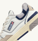 BASKET CLC LOW EN CUIR BLANC, BLEU CLAIR ET FONCE'