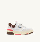 BASKET AUTRY CLC LOW EN CUIR BLANC, MARRON ET ROSE
