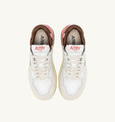 BASKET AUTRY CLC LOW EN CUIR BLANC, MARRON ET ROSE
