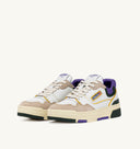 BASKET AUTRY CLC LOW EN CUIR BLANC, VIOLET ET VERT