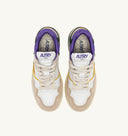 BASKET AUTRY CLC LOW EN CUIR BLANC, VIOLET ET VERT