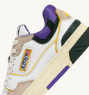 BASKET AUTRY CLC LOW EN CUIR BLANC, VIOLET ET VERT