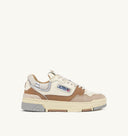 BASKET CLC LOW EN DAIM ET NABUK BEIGE ET ARGENT