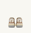 BASKET CLC LOW EN DAIM ET NABUK BEIGE ET ARGENT
