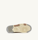 BASKET CLC LOW EN DAIM ET NABUK BEIGE ET ARGENT