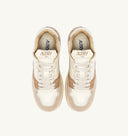 BASKET CLC LOW EN DAIM ET NABUK BEIGE ET ARGENT