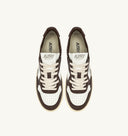 BASKET MEDALIST LOW BICOLOR EN CUIR BLANC ET MARRON