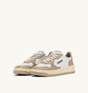 BASKET MEDALIST LOW BICOLOR EN CUIR BLANC ET PEPPER