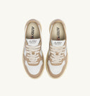 BASKET MEDALIST LOW BICOLOR EN CUIR BLANC ET PEPPER