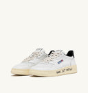 BASKET MEDALIST LOW EN CUIR BLANC ET NOIR AVEC LETTRAGE
