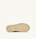 BASKET MEDALIST LOW BICOLOR EN CUIR BLANC ET PLATINE METALLISE