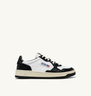 BASKET MEDALIST LOW BICOLOR EN CUIR BLANC ET NOIR