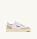 BASKET MEDALIST LOW EN CUIR ET DAIM BLANC ET ARGENT