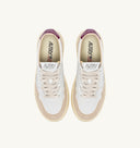 BASKET MEDALIST LOW EN CUIR ET DAIM BLANC ET FUCHSIA