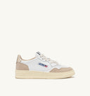 BASKET MEDALIST LOW EN CUIR ET DAIM BLANC ET OR