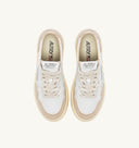 BASKET MEDALIST LOW EN CUIR ET DAIM BLANC ET OR