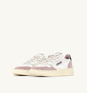 BASKET MEDALIST LOW EN CUIR ET EN DAIM BLANC, POUDRE ET NOIR