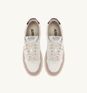 BASKET MEDALIST LOW EN CUIR ET EN DAIM BLANC, POUDRE ET NOIR