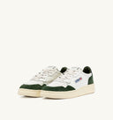 BASKET MEDALIST LOW EN CUIR ET EN DAIM BLANC, MILITARY ET NOIR