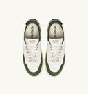 BASKET MEDALIST LOW EN CUIR ET EN DAIM BLANC, MILITARY ET NOIR
