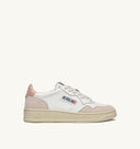 BASKET MEDALIST LOW EN CUIR BLANC ET POWDER ET DAIM BEIGE